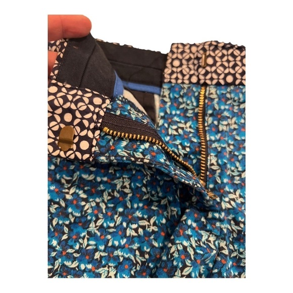 J. Crew Chino Ditsy Blue Flower Patch Contrast Border 3” Women’s Shorts Size 6 - Picture 9 of 13